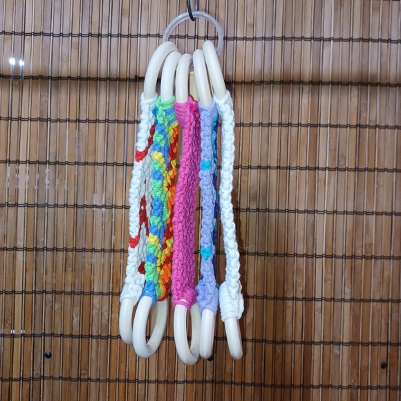 Hand Kitchen Towel Wooden Holder Boho Macrame Natural - Picture 12 of 12